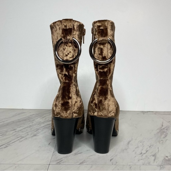 New! Jeffrey Campbell Walton Brown Velvet Western Bootie 5 - Picture 3 of 15